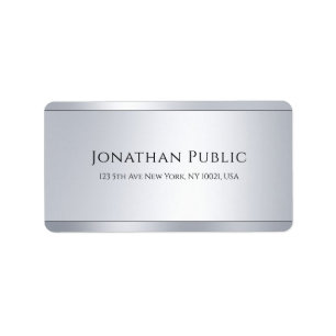 Glamourous Template Professional Silver Modern Label
