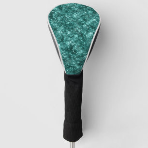 Glamourous Turquoise Sparkle Dots Girly Elegant Golf Head Cover