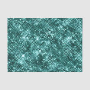 Glamourous Turquoise Sparkle Dots Girly Elegant Tissue Paper