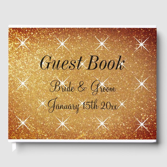 Glamourous wedding guest book with sparkly cover (Front)