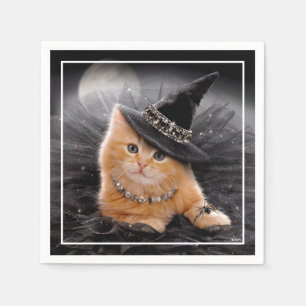 Glamourous Witch Kitten Napkin