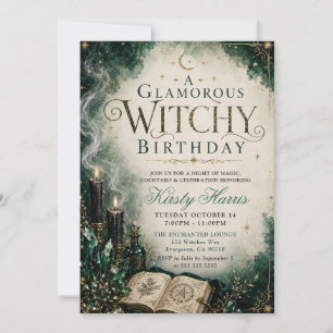 Glamourous Witchy Birthday Invitation