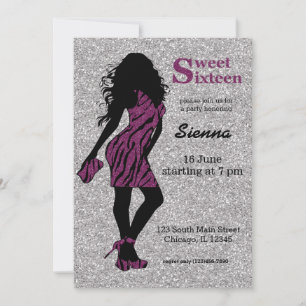 Glamourous Woman Sweet 16 Invitation