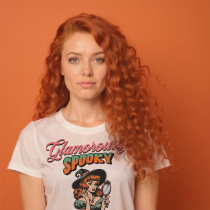 Glamourously Spooky Vintage Witch Halloween Shirt