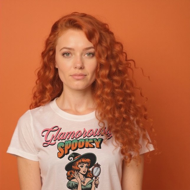 Glamourously Spooky Vintage Witch Halloween Shirt (Glamorously Spooky Vintage Witch Halloween Shirt)