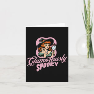 Glamourously Spooky Vintage Witch Retro Halloween Card