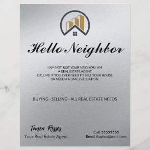 Glamour's Silver   Black and White Real Estate Flyer