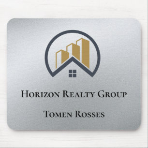Glamour's Silver   Black and White Real Estate Mouse Pad