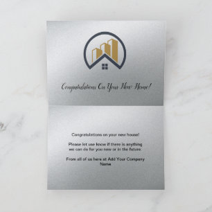 Glamour's Silver Black and White Real Estate Thank You Card