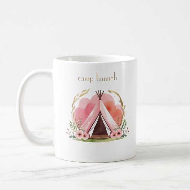 Glamping Bachelorette Campfire Chic Gift Coffee Mug (Left)