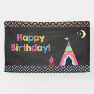 Glamping Birthday Vinyl Banner