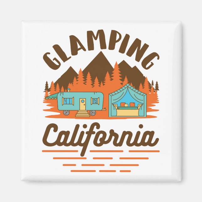 Glamping California Glamper Camping Women Magnet (Front)