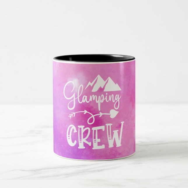 Glamping Camping Camper Typo Art  Two-Tone Coffee  Mug (Center)
