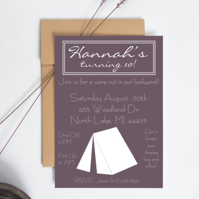 Glamping Campout Birthday Invitation (Creator Uploaded)