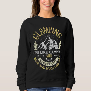 Glamping Definition Glamper Women Wine Camping Rv Sweatshirt