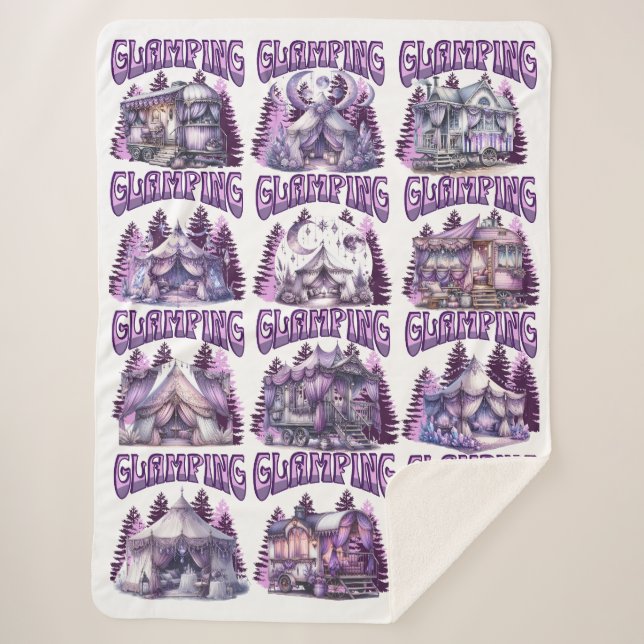 Glamping in Style: Luxe Boho RVs & Tents in Purple Sherpa Blanket (Front)