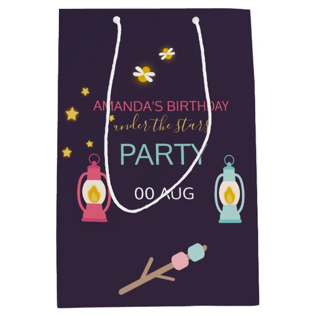 Glamping Party custom Guest Favour Medium Gift Bag (Front)