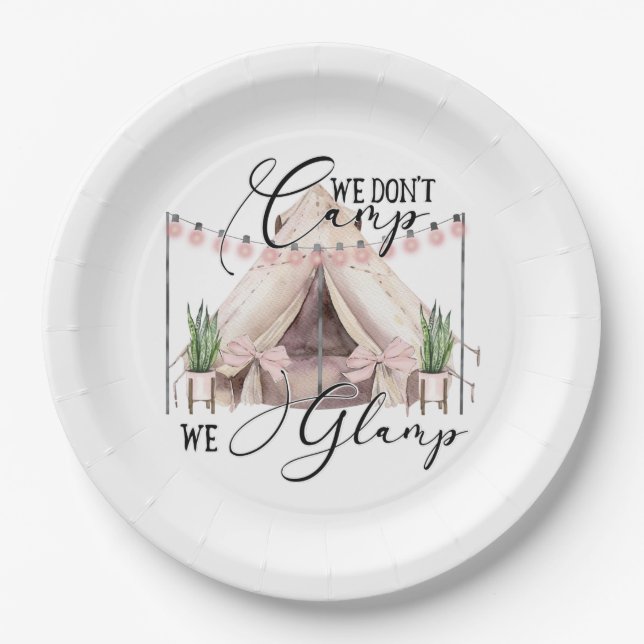 Glamping  Party Paper Plate (Front)