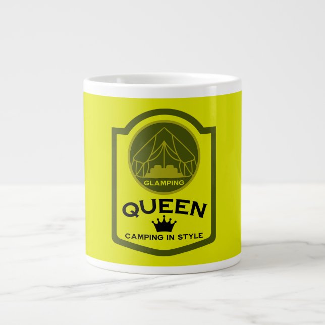 Glamping Queen Camping In Style Large Coffee Mug (Front)