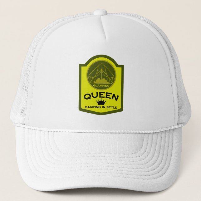 Glamping Queen Camping In Style Trucker Hat (Front)