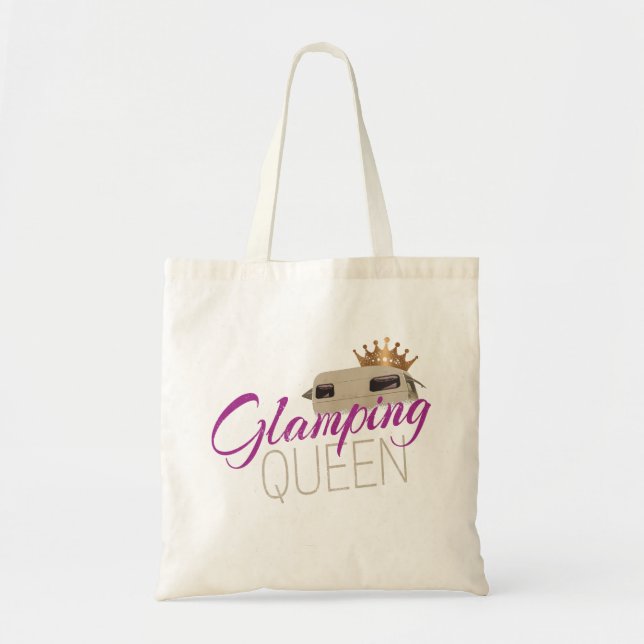 Glamping Queen Camping with vintage caravans Tote Bag (Front)