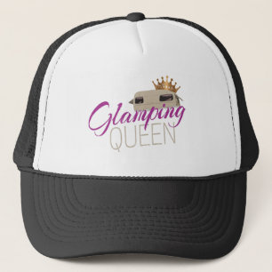 Glamping Queen Camping with vintage caravans Trucker Hat