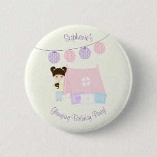 Glamping Sleepover Party 6 Cm Round Badge