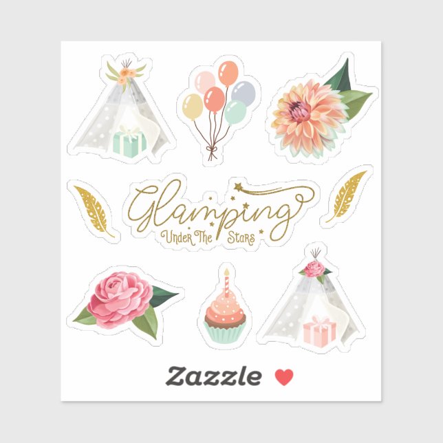 Glamping Under the Stars Camping Birthday Theme (Sheet)