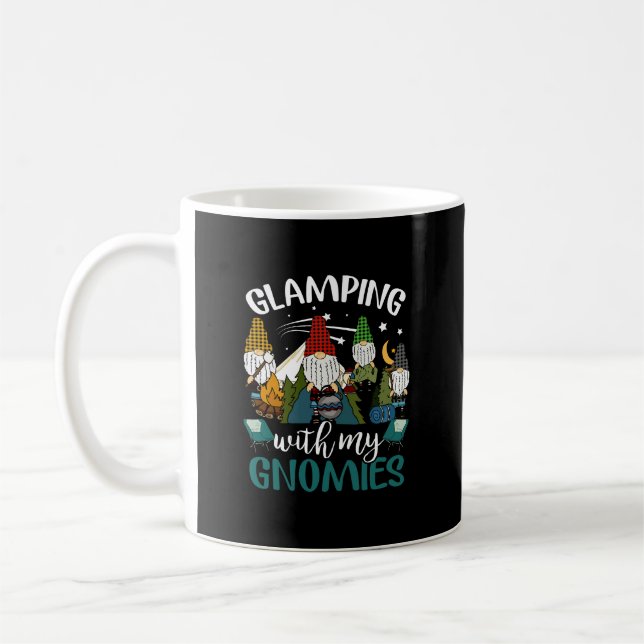 Glamping with my Gnomies Happy Glamper Funny Glamp Coffee Mug (Left)