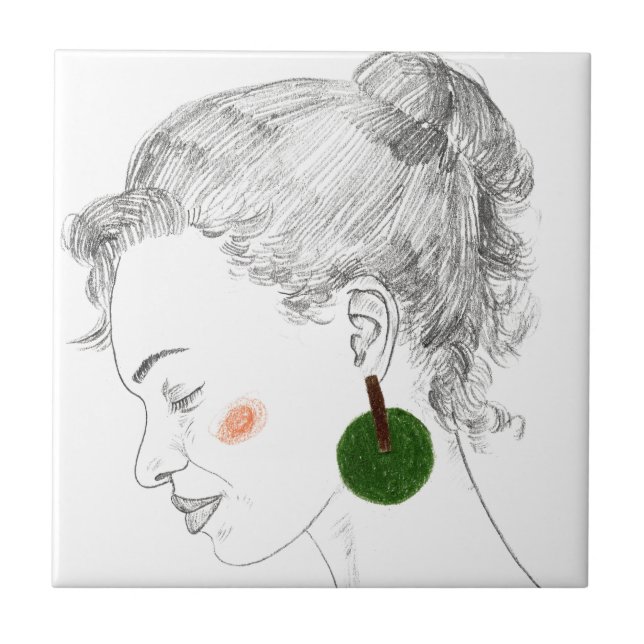 Glance Sketch Ceramic Tile (Front)