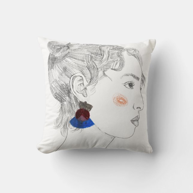 Glance Sketch - Portrait Cushion (Front)