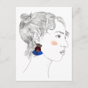 Glance Sketch - Portrait Postcard