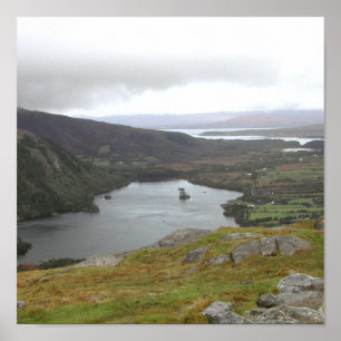 Glanmore Lake from Healy Pass Ireland. Poster