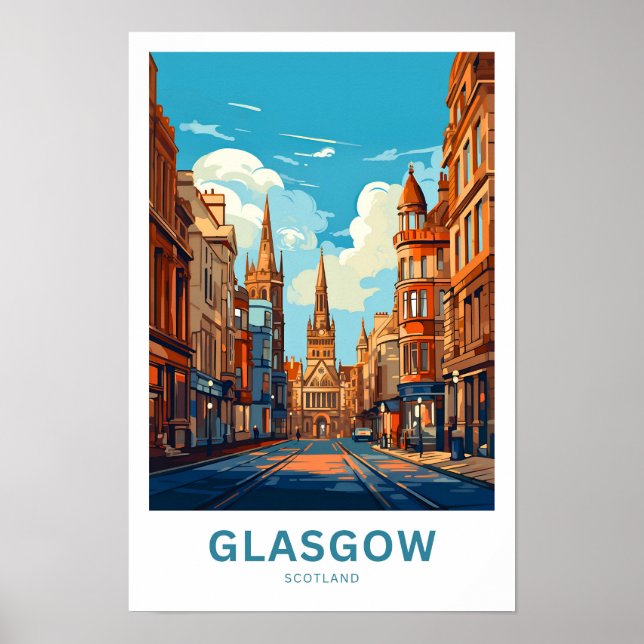 Glascow Scotland Travel Print (Front)