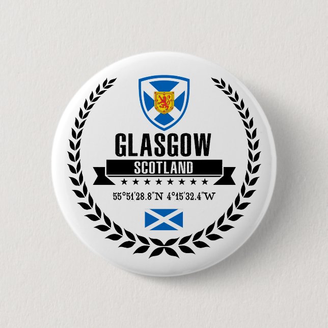 Glasgow 6 Cm Round Badge (Front)
