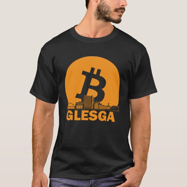 Glasgow Bitcoin Maximalist  Bitcoin Glasgow Skylin T-Shirt (Front)