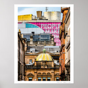 Glasgow city scene poster