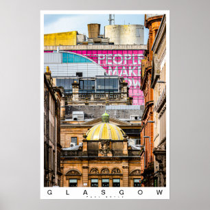 Glasgow city scene poster