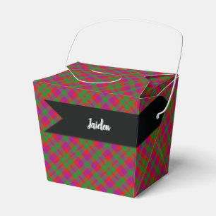 Glasgow Green Red Purple Tartan Treat Case Favour Box