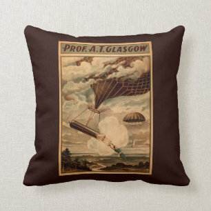 Glasgow Hot Air Balloon Circus Theatre Poster Cushion