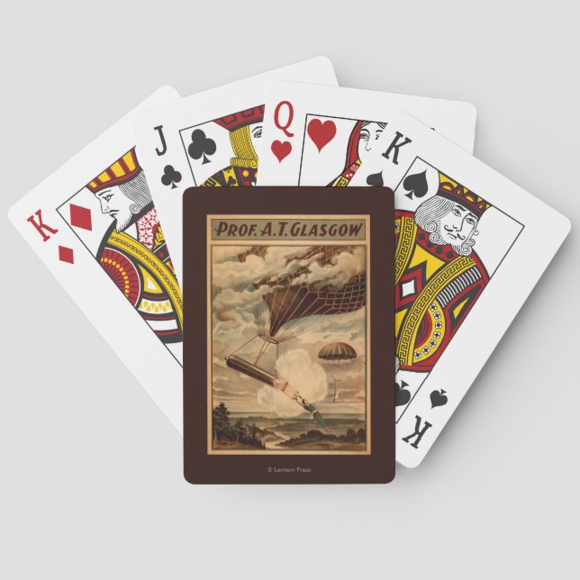 Glasgow Hot Air Balloon Circus Theatre Poster Playing Cards (Back)