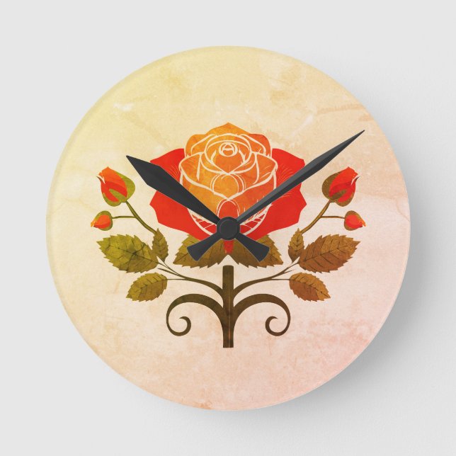 Glasgow Rose Round Clock (Front)