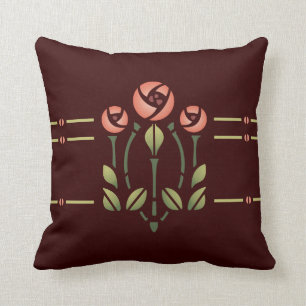 Glasgow Rose Stencil- Choose your background! Cushion