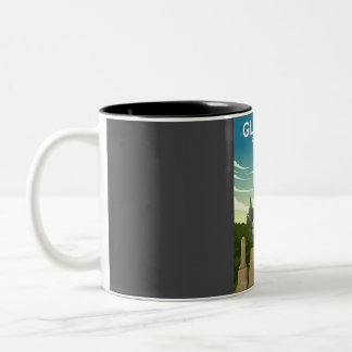 Glasgow Scotland Castle Vintage Minimal Retro Trav Two-Tone Coffee Mug