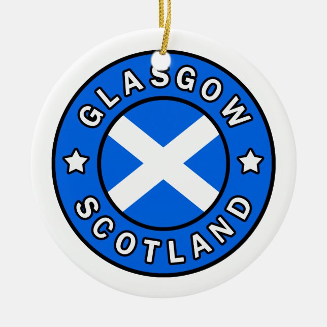 Glasgow Scotland Ceramic Ornament (Front)
