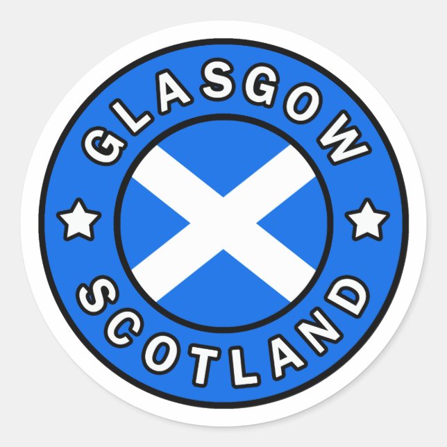 Glasgow Scotland Classic Round Sticker (Front)