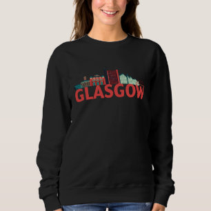 Glasgow Scotland GB UK Skyline Silhouette Outline  Sweatshirt