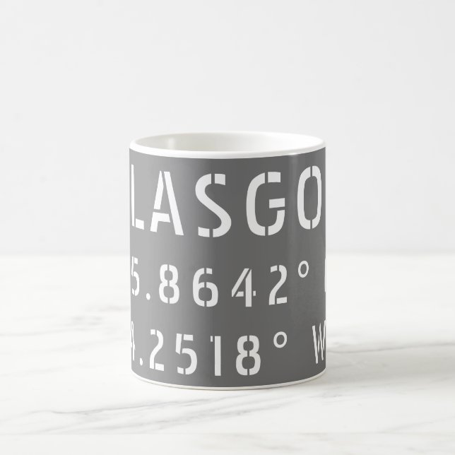 Glasgow Scotland Latitude & Longitude  Coffee Mug (Center)