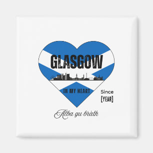 Glasgow Scotland Skyline Heart - Since [Year] Magnet