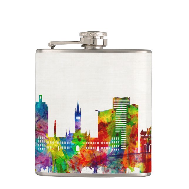 Glasgow Scotland Skyline Hip Flask (Front)